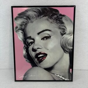 Marilyn‎ Monroe Wall Art Portrait Pink Background Framed Iconic Hollywood Star